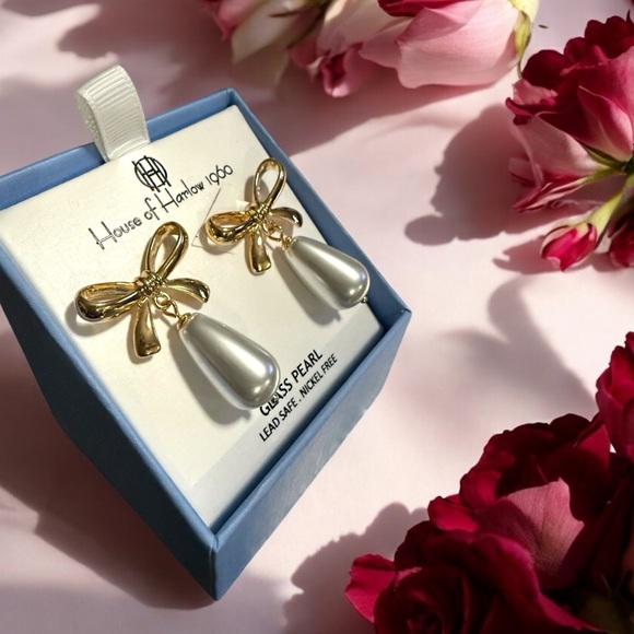 House of Harlow 1960 Jewelry - House Of Harlow Glass Pearl Earrings